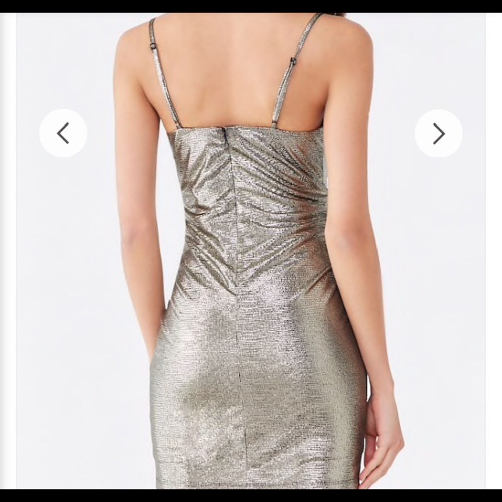 Gold Shiny Draped Disco Dress size L - Picture 2 of 14